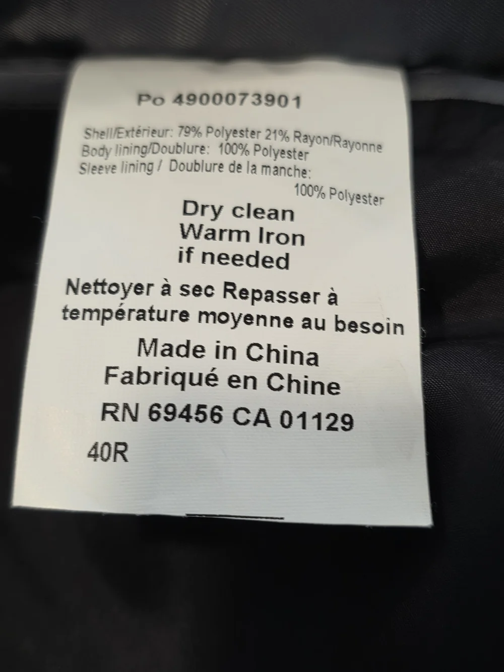 40R Men's 1670 by Hudson's Bay Unstructured Blazer Dark Gray 2 Button Sport Coat